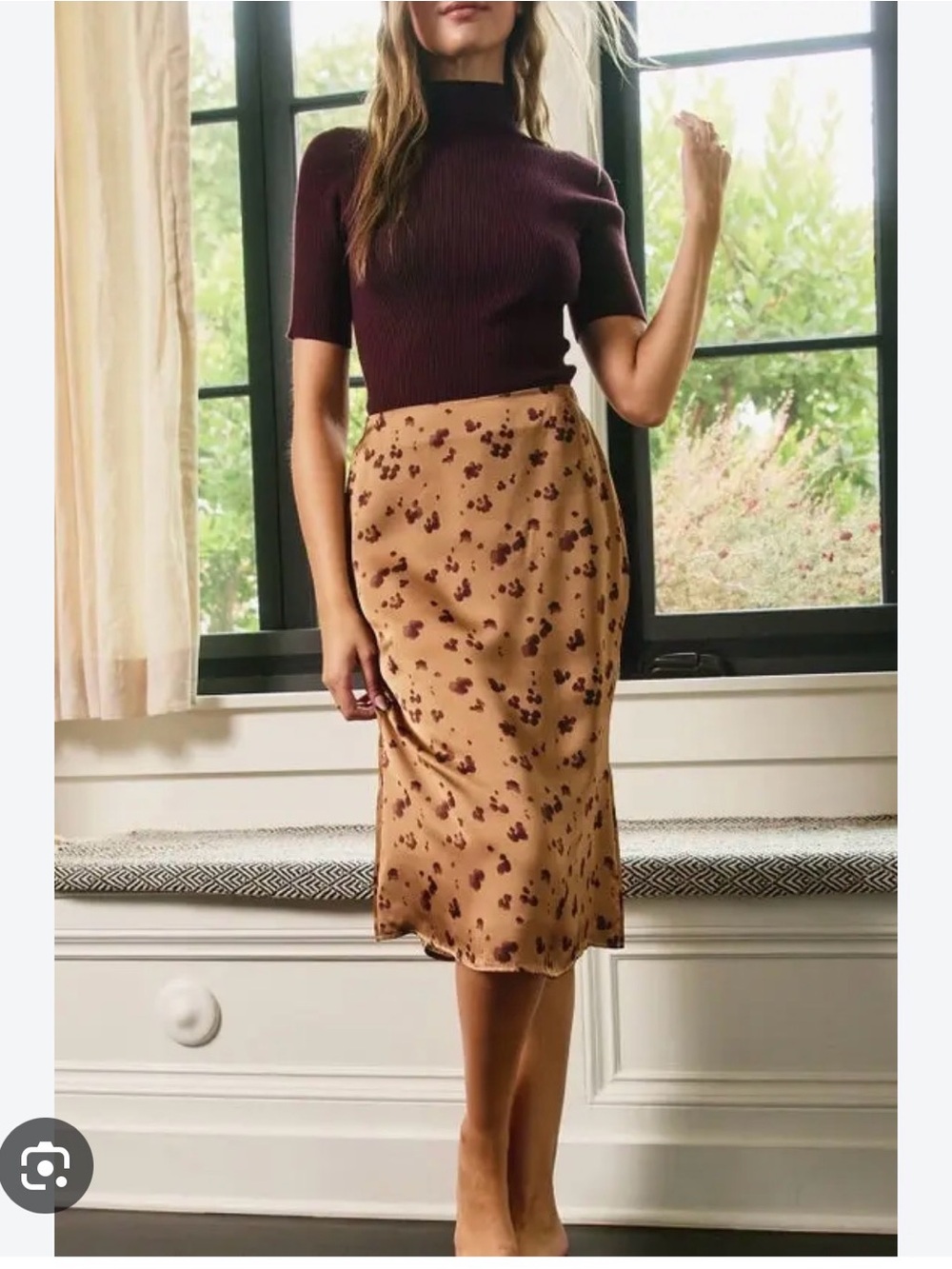 Dress forum sunbaked cheetah satin skirt tan and burgundy